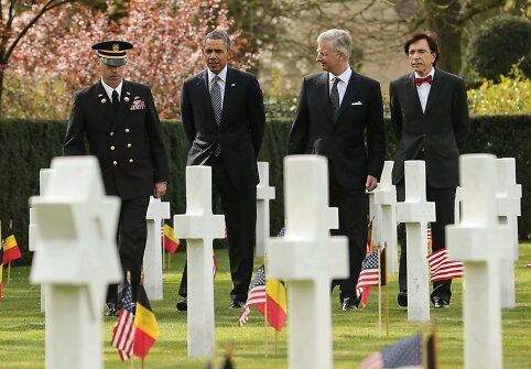 B.Obama ir Belgijos karalius Phillipe'as amerikiečių kapinėse