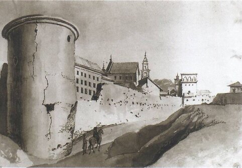 Rūdininkų bok&scaron;tas &scaron;alia Au&scaron;ros vartų XVII a. pab.