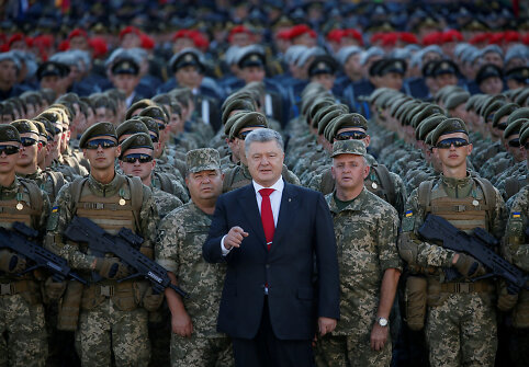Kijeve vyksta Ukrainos Nepriklausomybės dienos proga surengtas karinis paradas