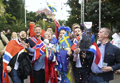 I&scaron;sipustę &bdquo;Eurovizijos&ldquo; gerbėjai skuba į Vienos &bdquo;Stadthalle&ldquo; areną