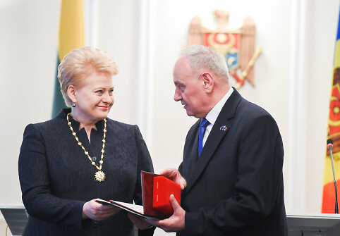 Lietuvos prezidentė Dalia Grybauskaitė ir Moldovos prezidentas Nicolae Timofti