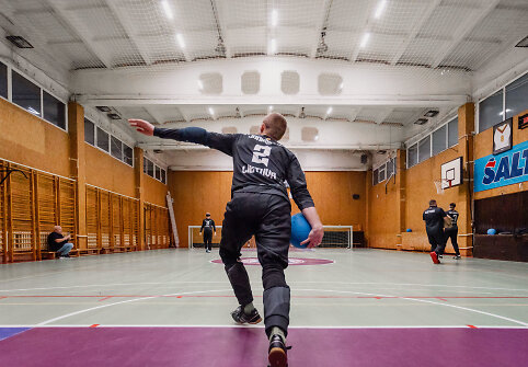 Lietuvos golbolo rinktinės treniruotė