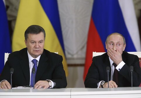 Ukrainos prezidentas Viktoras Janukovyčius ir Rusijos prezidentas Vladimiras Putinas