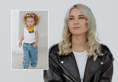 Aistė Volkova ir jos dukra Aira