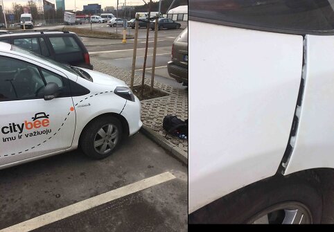 Apgadintas &bdquo;CityBee&ldquo; automobilis &bdquo;Toyota Yaris&ldquo;