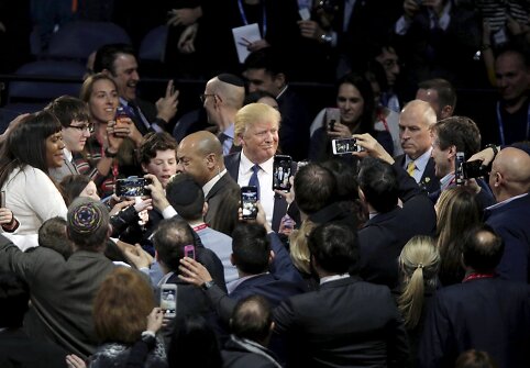 Donaldas Trumpas proizraelieti&scaron;kos JAV lobistinės organizacijos AIPAC konferencijoje Va&scaron;ingtone