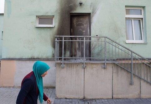 Sprogimai Dresdene prie mečetės ir kongresų centro