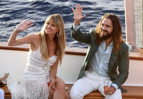 Heidi Klum ir Tomo Kaulitzo prie&scaron;vestuvinio vakarėlio akimirka