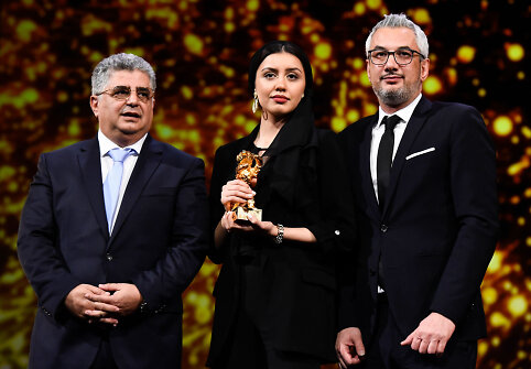 Prodiuseriai Kaveh Farnam ir Farzad Pak bei aktorė Baran Rasoulof
