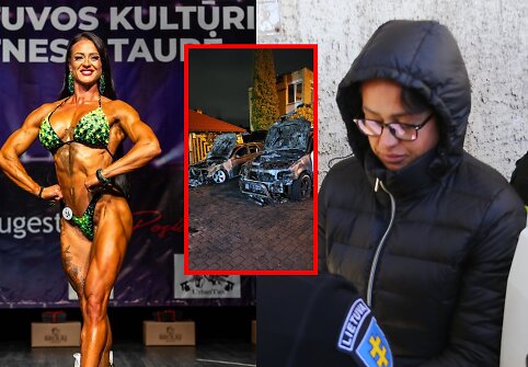 Justina Gaigalaitė, sudegę Manto Sadausko &scaron;eimos automobiliai