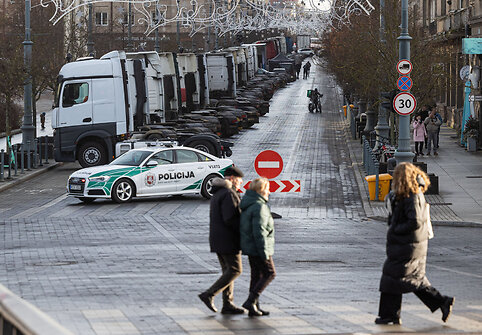Lietuvos vežėjų asociacijos protestas prie Seimo