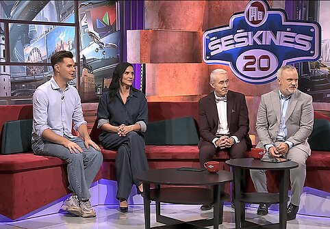 Paulius Vaitiekūnas ir Ieva Prudnikovaitė TV laidos filmavime