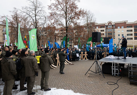 Statutinių pareigūnų protesto akcija „Popierinis saugumas“