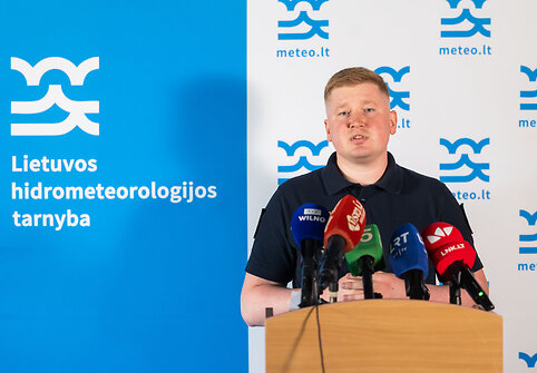 Spaudos konferencija dėl audros