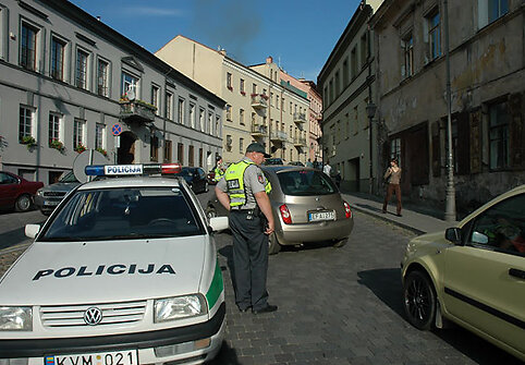 Policija Užupyje sustabdė automobilių eismą