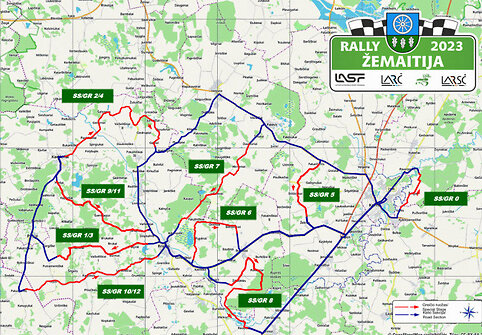 Rally Žemaitija, šeštadienio greičio ruožų žemėlapiai