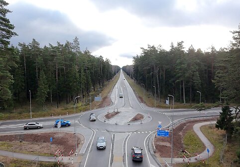 Pertvarkyta Darbėnų sankryža prie Palangos