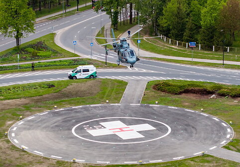 Santariškių žiedinėje sankryžoje atidaryta sraigtasparnių aikštelė