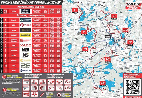 Rally Auk&scaron;taitija žemėlapiai