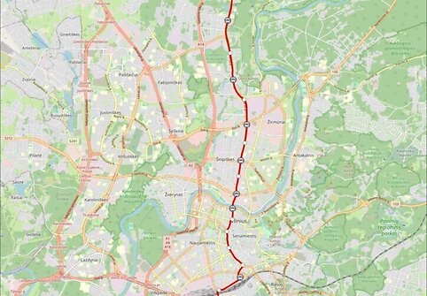 Vilniaus metro A linijos schema