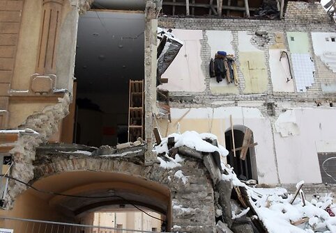 Sugriuvęs namas Vilniaus senamiestyje