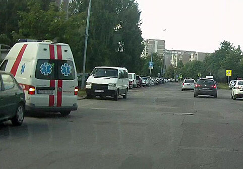 Įvykio vietoje Vilniuje, Taikos g.
