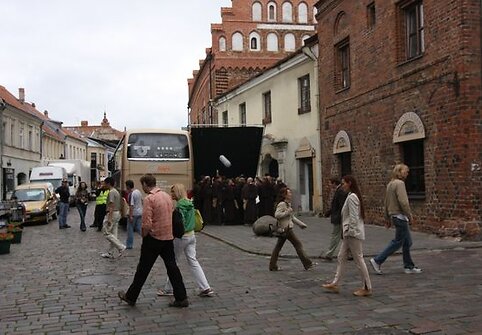 Ukrainos kūrėjai komedijos scenas pirmadienį filmavo Kauno senamiestyje, Vilniaus ir M.Dauk&scaron;os gatvių sankirtoje. 