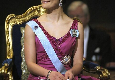 Švedijos princesė Viktorija per Nobelio taikos premijų įteikimo ceremoniją Stokholme