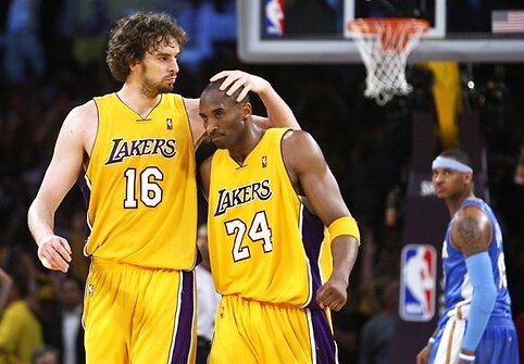 &bdquo;Lakers&ldquo; lyderiai P.Gasolis ir K.Bryantas