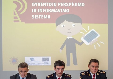 Pristatyta sistema, kai gyventojai apie pavoju informuojami žinute.