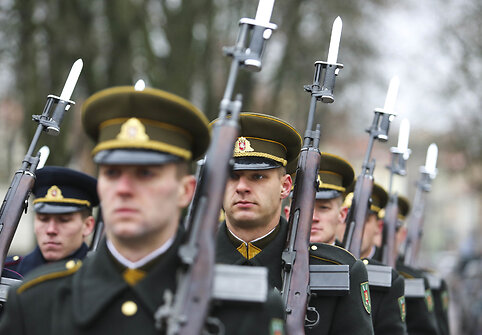  S.Daukanto aik&scaron;tėje &scaron;ventinė ceremonija, skirta Lietuvos kariuomenės Garbės sargybos kuopos įkūrimo 25-mečiui