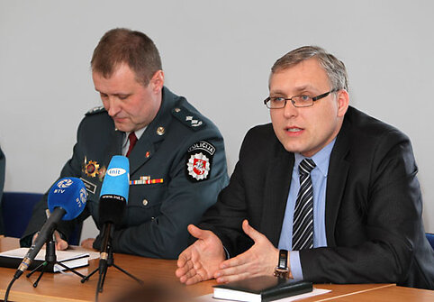Spaudos konferencijos dalyviai
