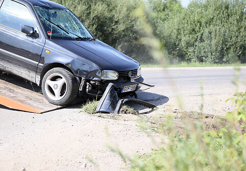 „Volkswagen Golf“ nuslydo nuo kelio