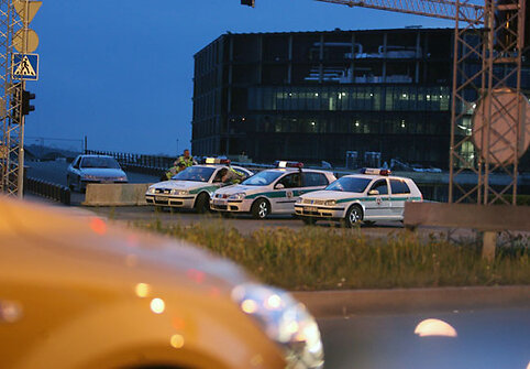 Policijos reidas, siekiant sudrauminti motociklininkus chuliganus.