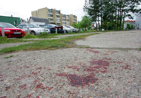 Mu&scaron;tynių pėdsakai buvo dar matyti ir sekmadienį.
