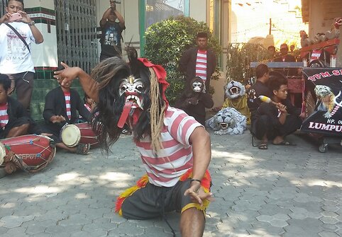 Tradicinis Reog Ponorogo &scaron;okis Indonesijoje 