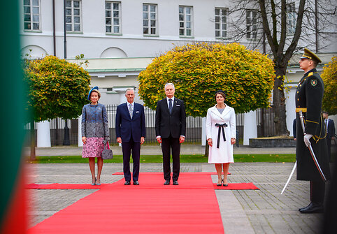 Belgijos karalius Pilypas ir karalienė Matilda susitiko su prezidentu Gitanu Nausėda ir Diana Nausėdiene