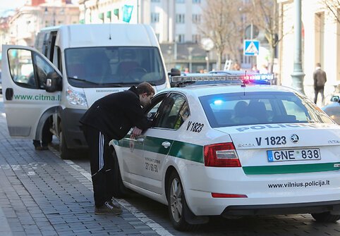 Vilniaus centre policija rūpinosi eismo saugumu