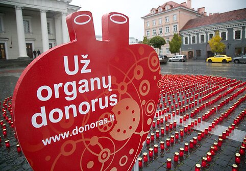 Vilniuje žvakučių akcija organų donorams pagerbti