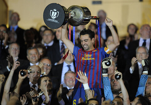 Xavi rankose Ispanijos Karaliaus taurė