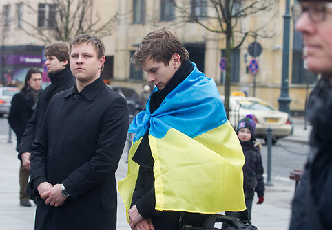 Ukrainos palaikymo akcija Vilniuje