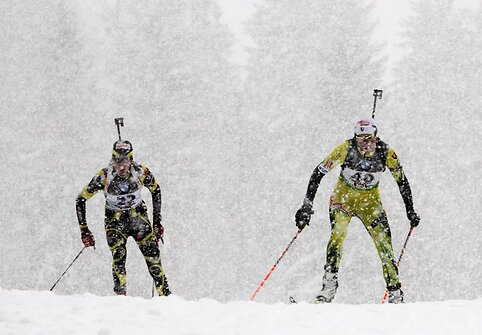 Biatlono pasaulio taurės sprinto varžybos vyko labai prastu oru 