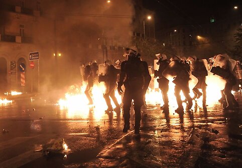 Iš pradžių protestas buvo taikus