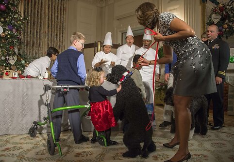 Obamų šuo pargriovė dvejų metukų Ashtyn Gardner