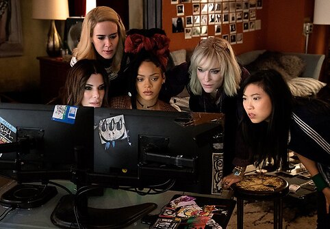 Sandra Bullock, Sarah Paulson, Rihanna, Cate Blanchett ir Awkwafina filme &bdquo;Ou&scaron;eno a&scaron;tuntukas&ldquo;