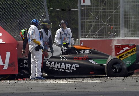 Felipe Massos ir Sergio Perezo avarija Kanados F-1 lenktynėse