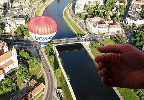 Agnės Grudytės skrydžio oro balionu akimirka