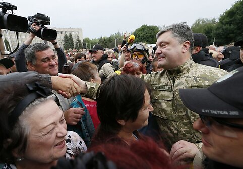 Ukrainos prezidentas Petro Poro&scaron;enka Slovjanske