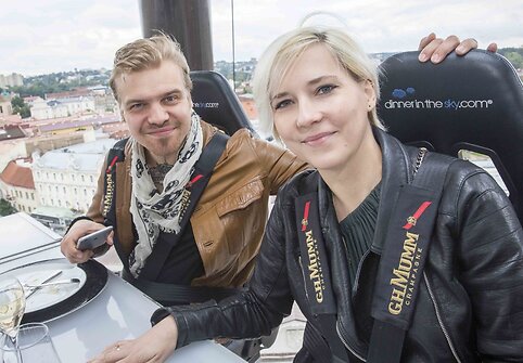 &bdquo;Dinner in the Sky&ldquo; Vilniuje akimirka