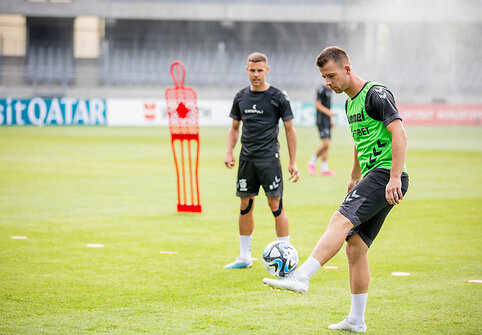 Lietuvos futbolo rinktinės treniruotė prie&scaron; rungtynes su Juodkalnija